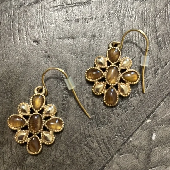 Boho Teardrop Dangle Earrings in Coral and Fuchsia - Picture 3 of 3